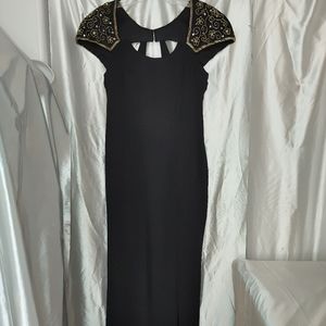 Vintage Night Way Collections beaded formal black dress 10